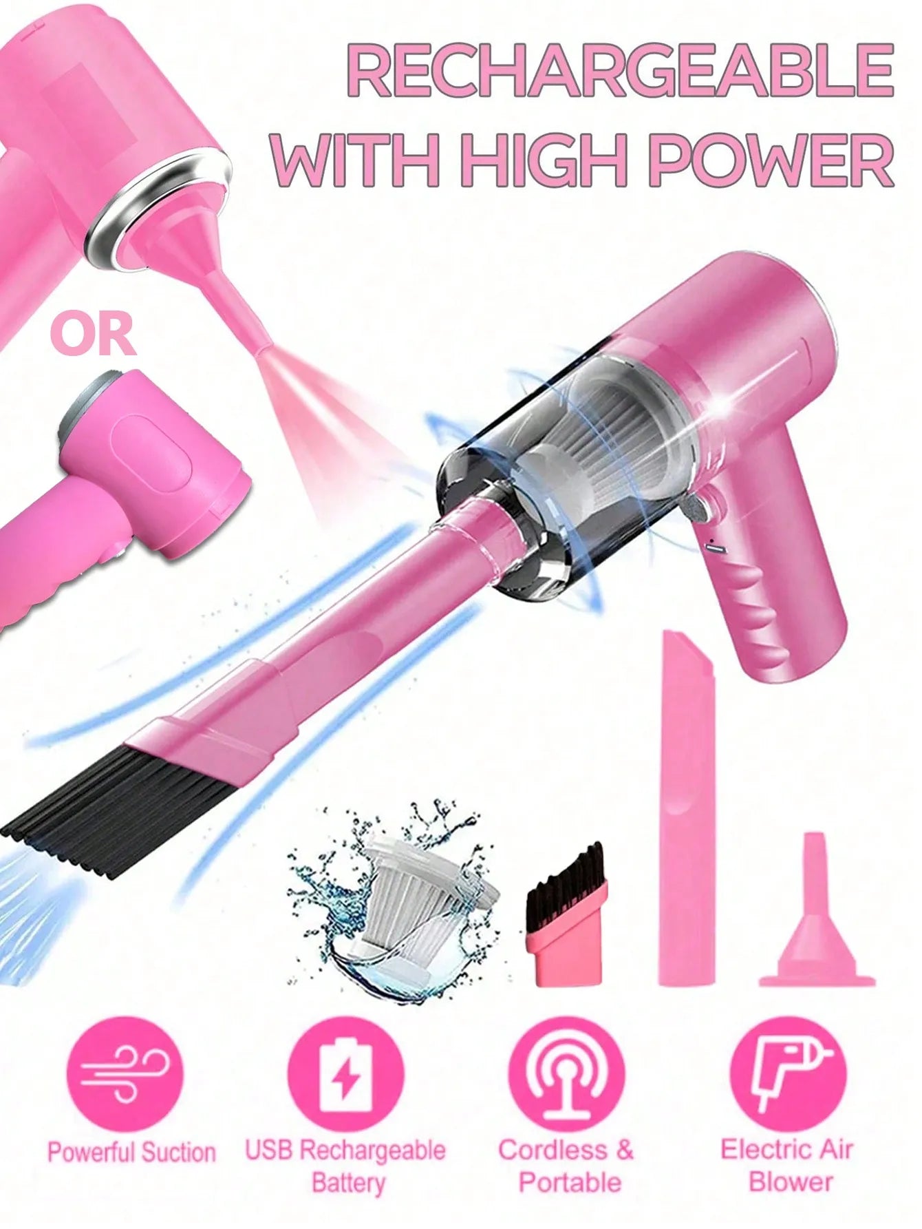 3 In 1 Integrated Suction And Blowing, USB Charging Vacuum Cleaner
